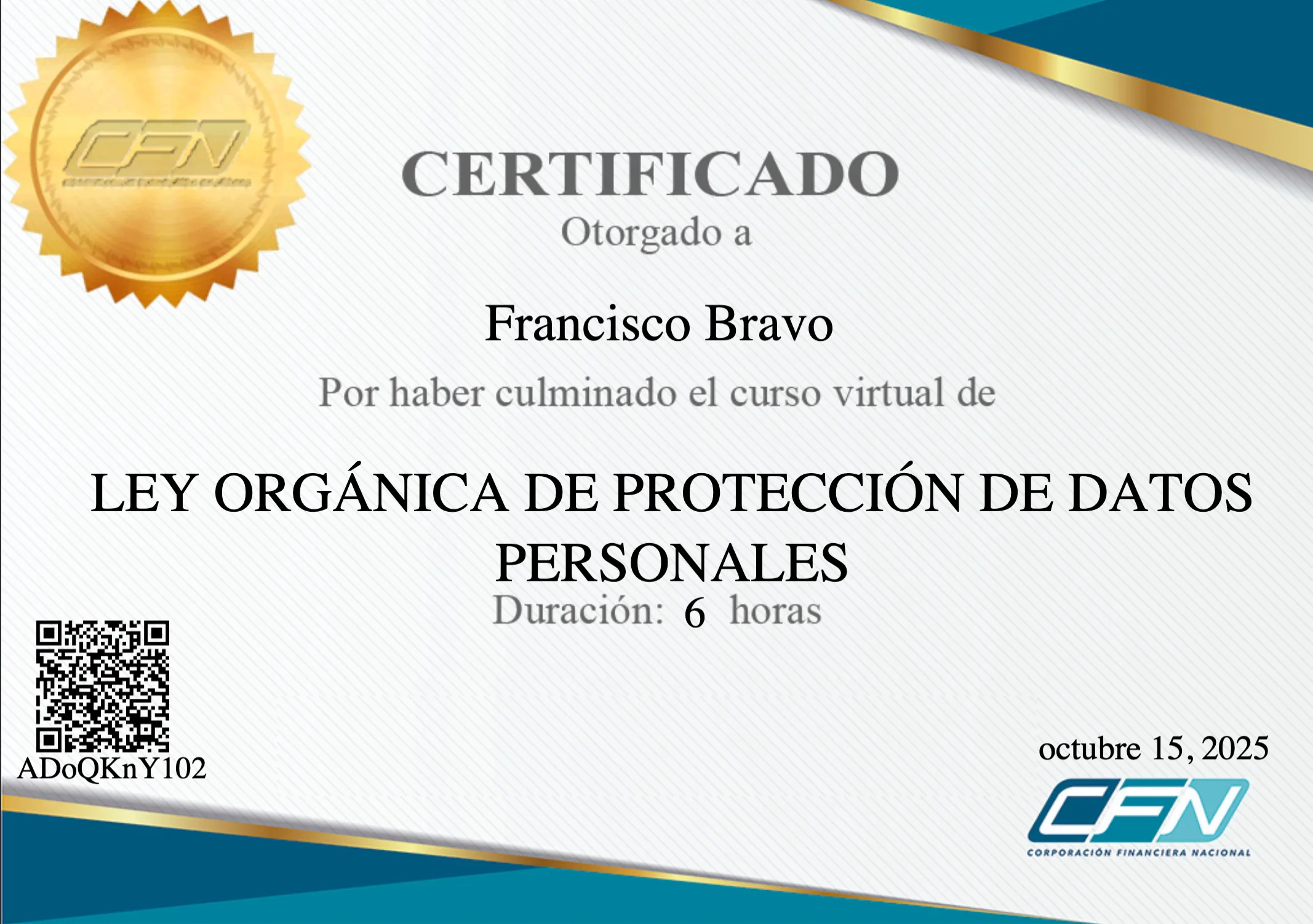 certificado Organico